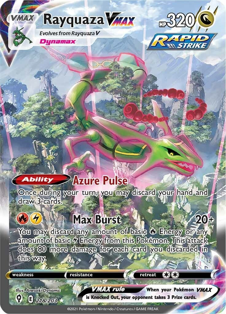 Image for Rayquaza VMAX (Alternate Art Secret) (218/203) (SWSH07) - Pokemon