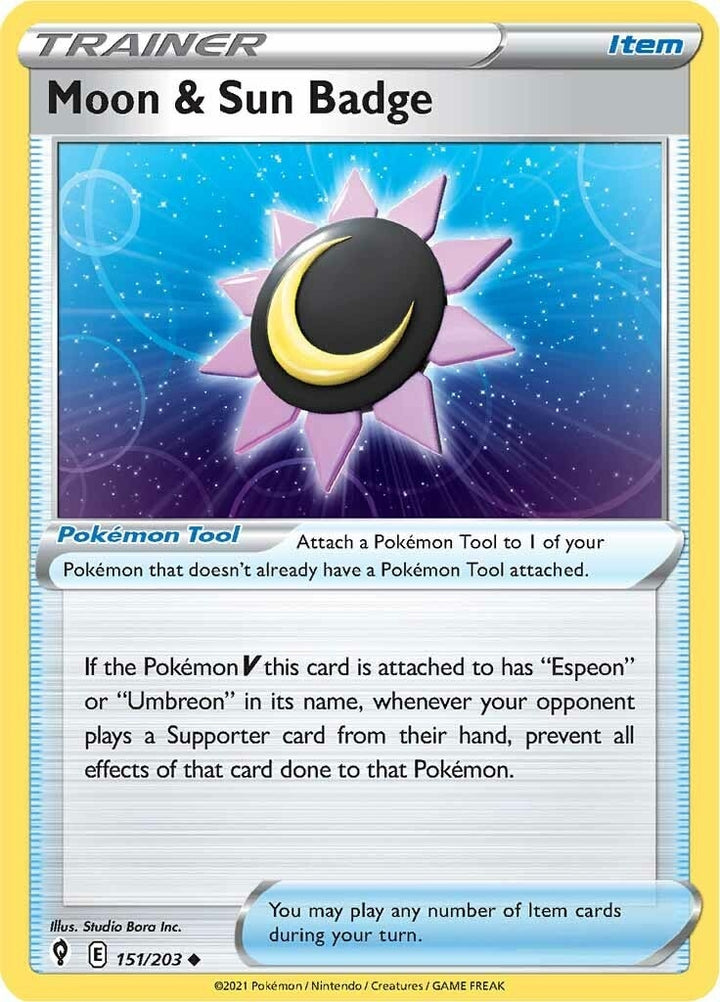 Image for Moon & Sun Badge (151/203) (SWSH07) - Pokemon