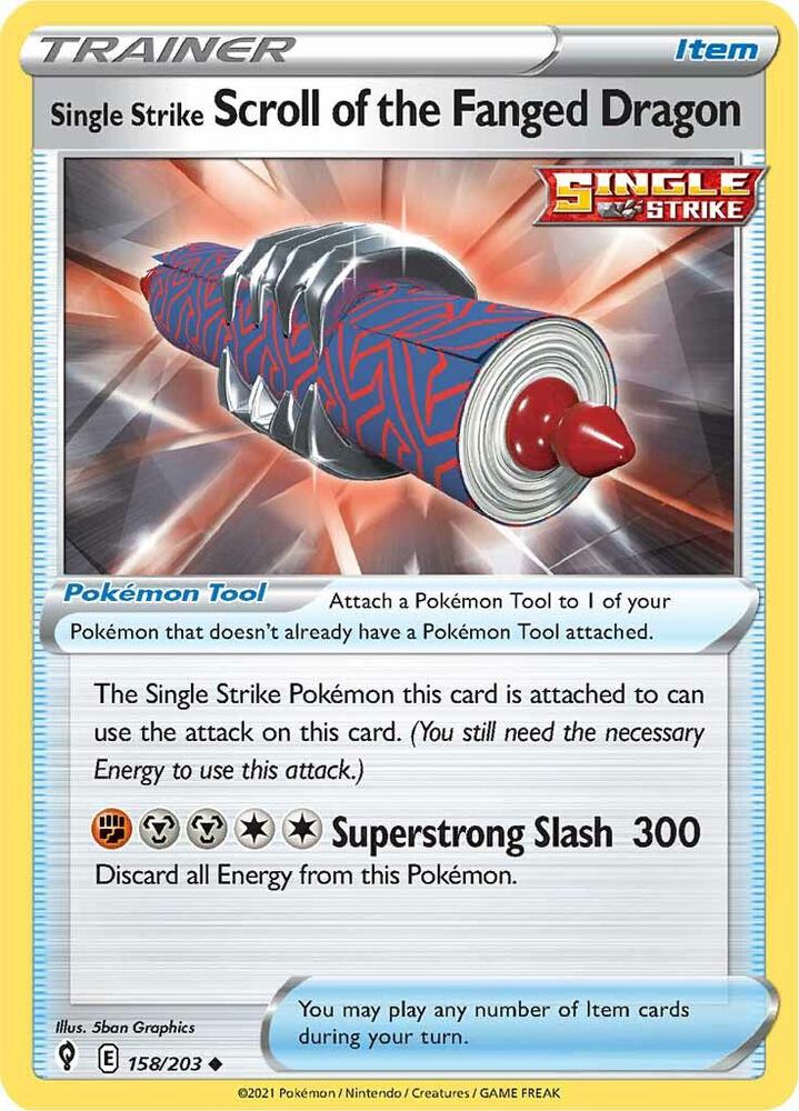 Single Strike Scroll of the Fanged Dragon (158/203) (SWSH07)