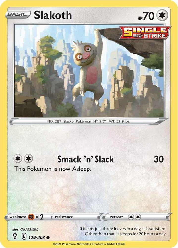 Image for Slakoth (129/203) (SWSH07) - Pokemon