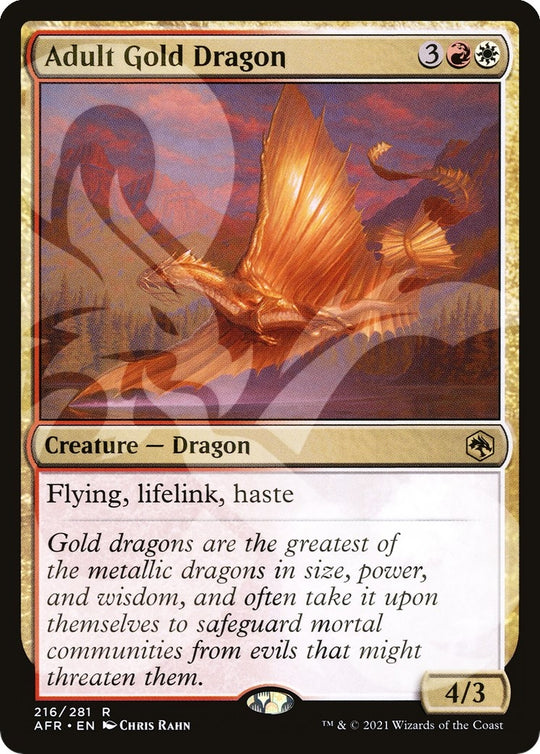 Image for Adult Gold Dragon (216) (AFR&) - Magic: The Gathering
