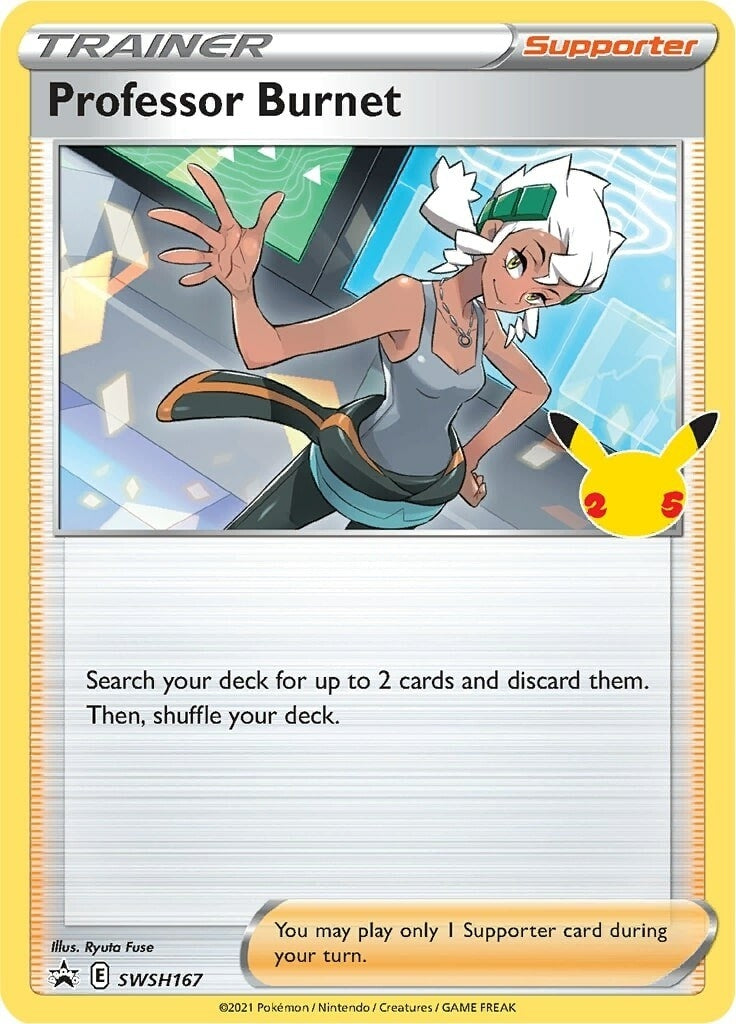 Image for Professor Burnet - SWSH167 (25th Anniversary Stamp) (SWSH167) (SWSD) - Pokemon