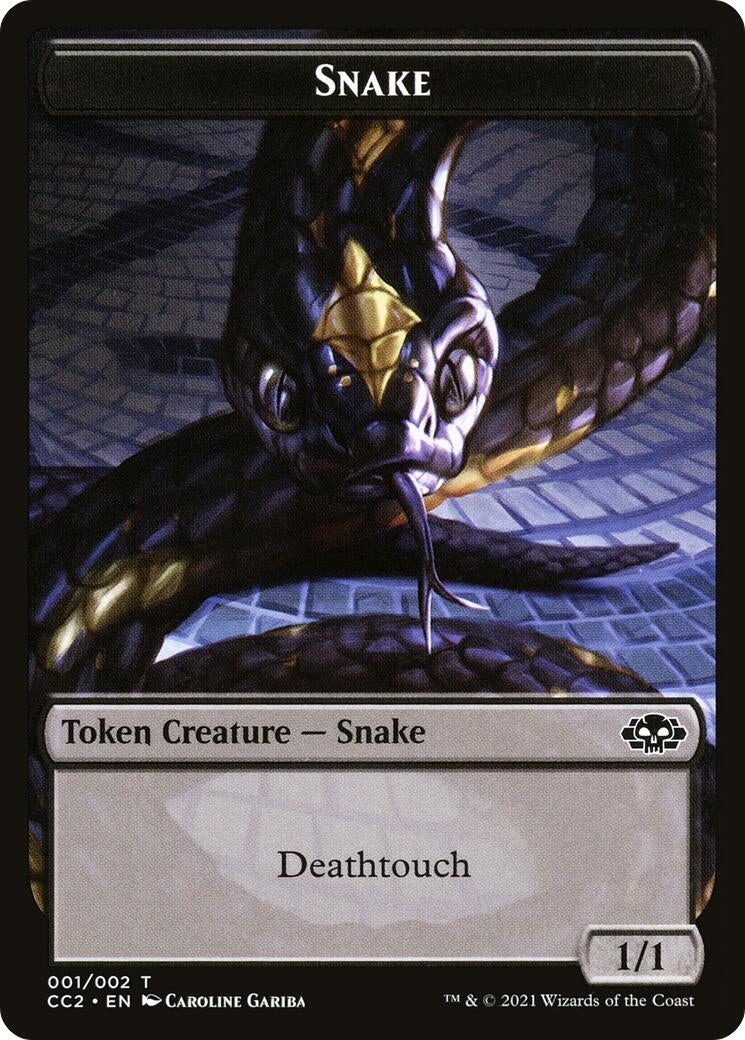 Image for Snake // Zombie Double-Sided Token (1 // 2) (CC2) - Magic: The Gathering