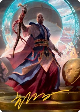 Image for Teferi, Who Slows the Sunset Art Card (Gold-Stamped Signature) (10) (ASMID) - Magic: The Gathering