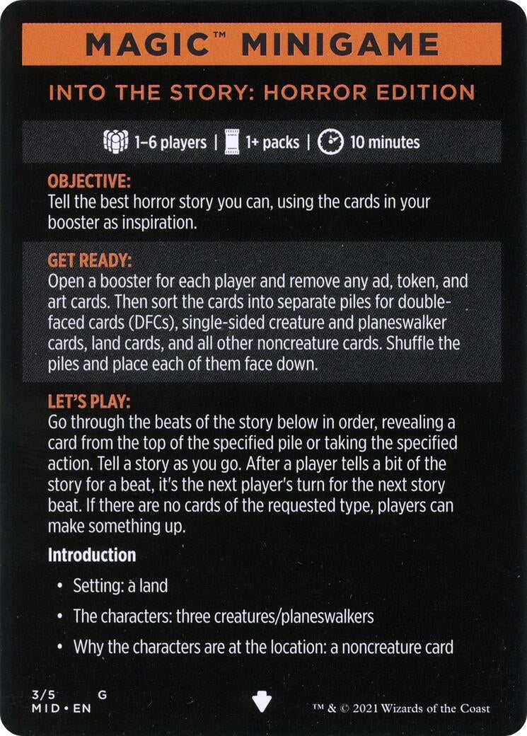 Image for Magic Minigame: Into the Story: Horror Edition (3) - Magic: The Gathering