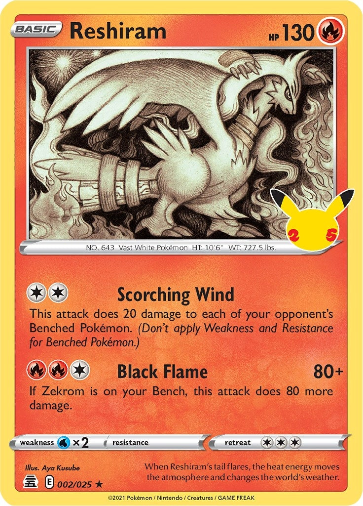 Image for Reshiram (002/025) (CLB) - Pokemon