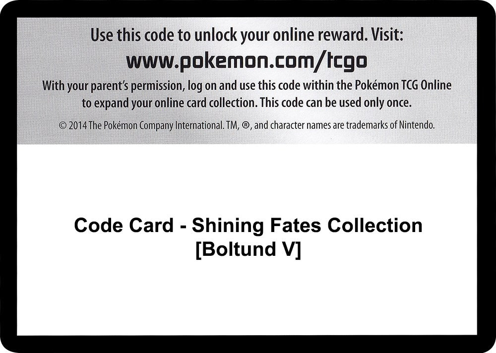 Image for Code Card - Shining Fates Collection [Boltund V] (SHF) - Pokemon
