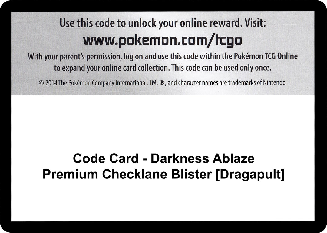 Image for Code Card - Darkness Ablaze Premium Checklane Blister [Dragapult] (SWSH03) - Pokemon