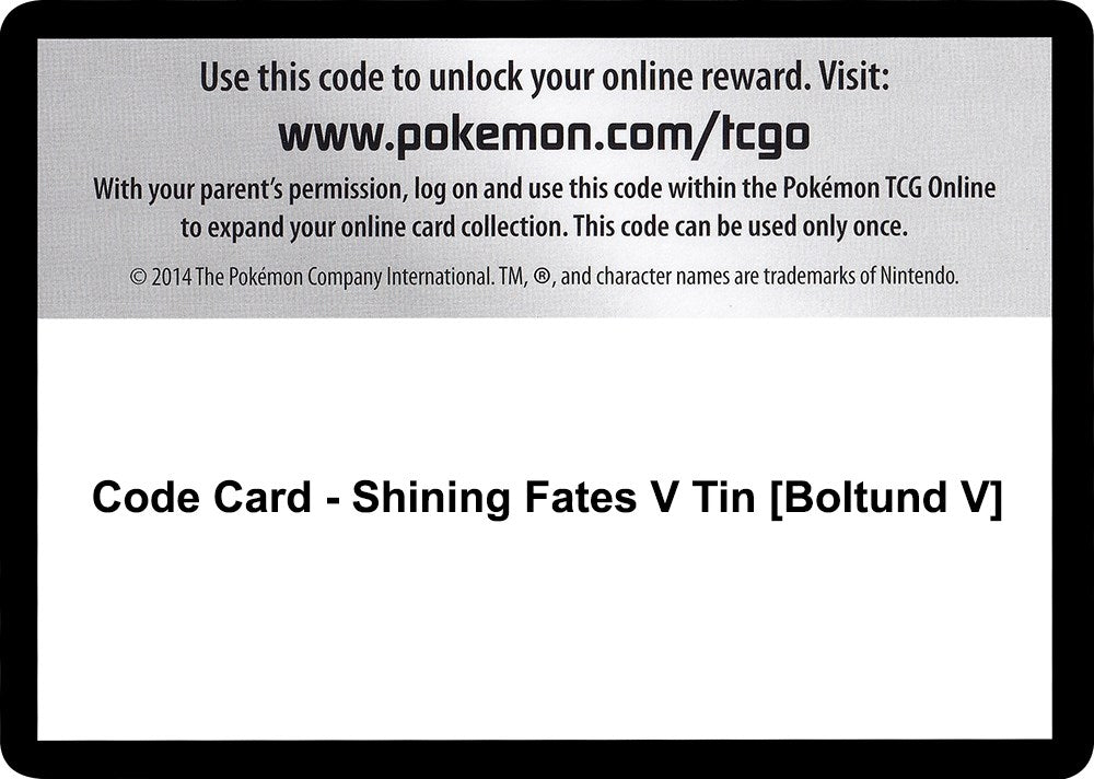 Image for Code Card - Shining Fates V Tin [Boltund V] (SHF) - Pokemon