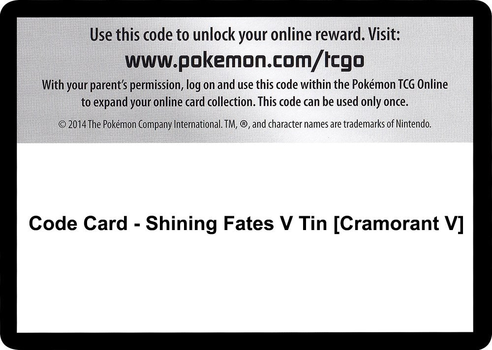 Image for Code Card - Shining Fates V Tin [Cramorant V] (SHF) - Pokemon
