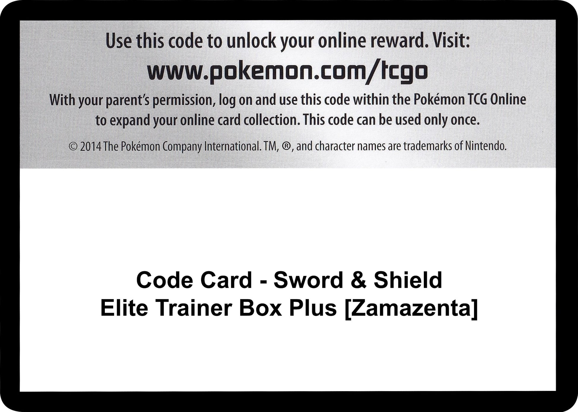 Image for Code Card - Sword & Shield Elite Trainer Box Plus [Zamazenta] (SWSH04) - Pokemon