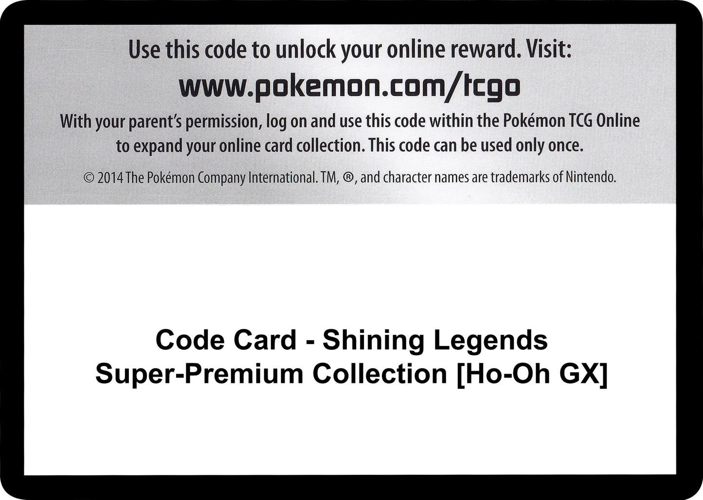 Image for Code Card - Shining Legends Super-Premium Collection [Ho-Oh GX] (SHL) - Pokemon