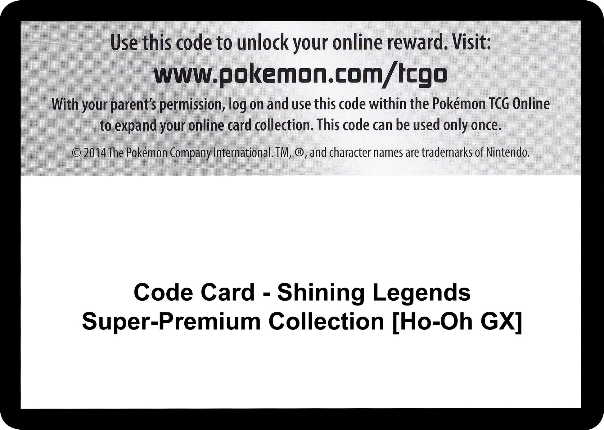 Image for Code Card - Shining Legends Super-Premium Collection [Ho-Oh GX] (SHL) - Pokemon