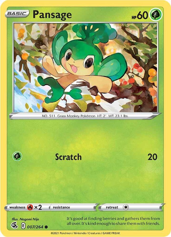 Image for Pansage (007/264) (SWSH08) - Pokemon