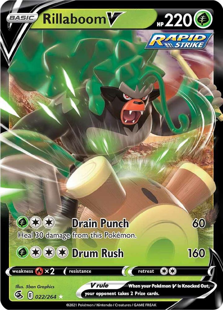 Image for Rillaboom V (022/264) (SWSH08) - Pokemon