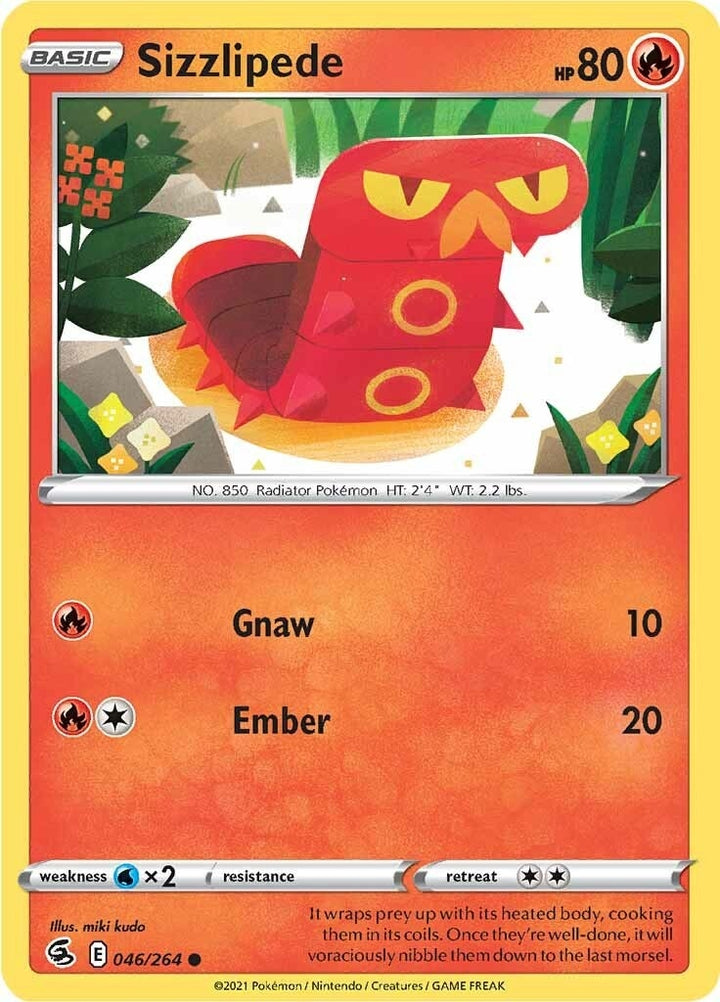 Image for Sizzlipede (46) (046/264) (SWSH08) - Pokemon