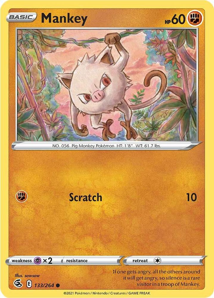Image for Mankey (133/264) (SWSH08) - Pokemon