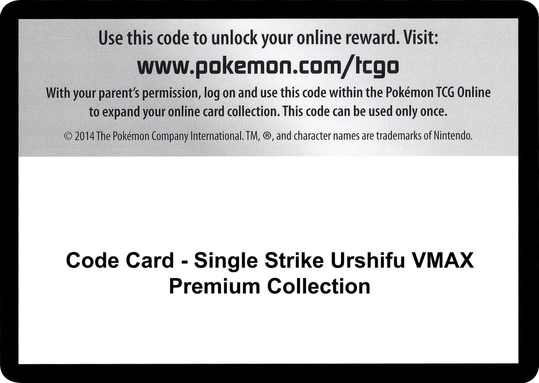 Image for Code Card - Single Strike Urshifu VMAX Premium Collection (SWSH08) - Pokemon