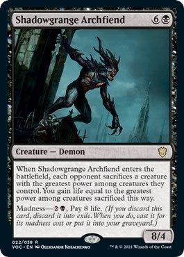 Image for Shadowgrange Archfiend (22) (VOC) - Magic: The Gathering