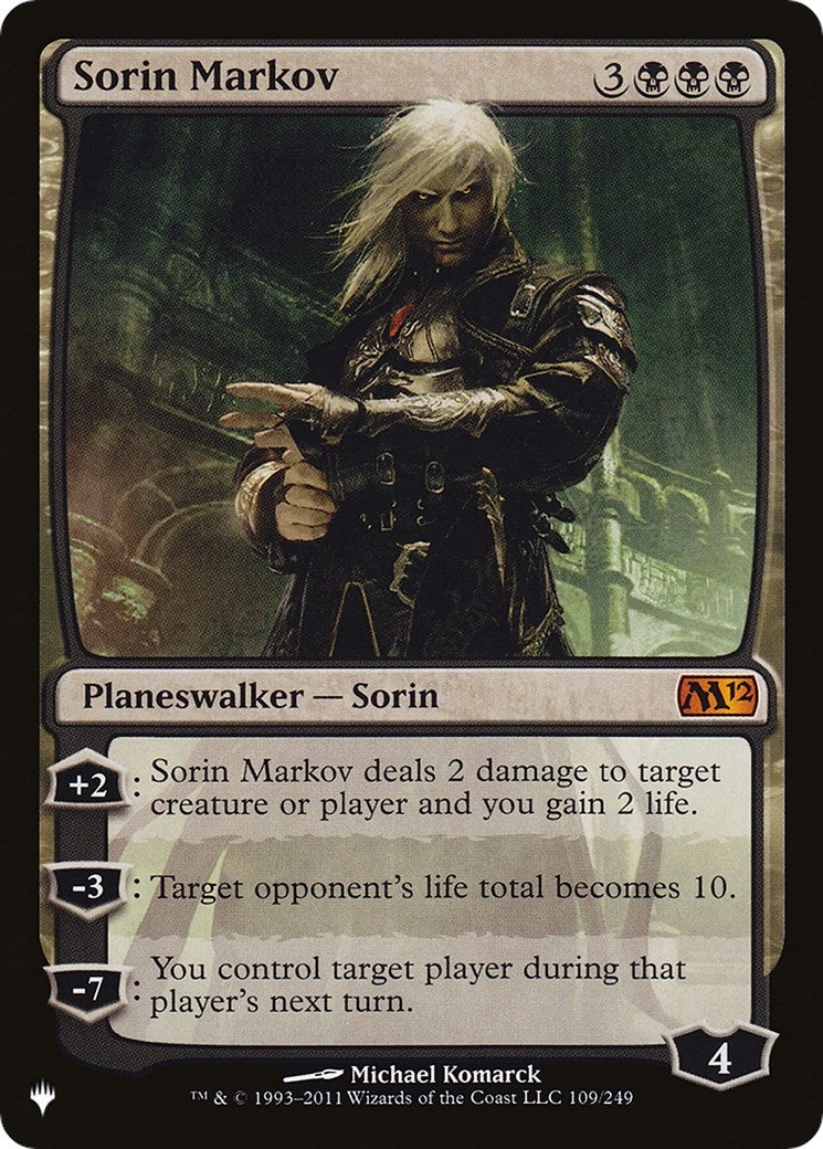 Image for Sorin Markov (M12) (109/249) - Magic: The Gathering