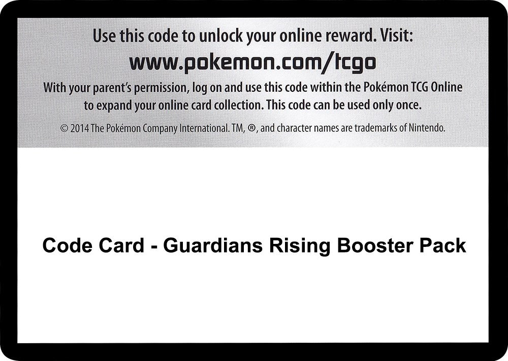 Image for Code Card - Guardians Rising Booster Pack (SM02) - Pokemon