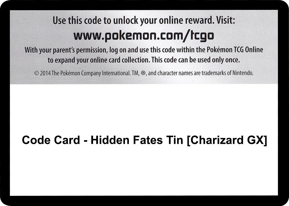 Image for Code Card - Hidden Fates Tin [Charizard GX] (HIF) - Pokemon
