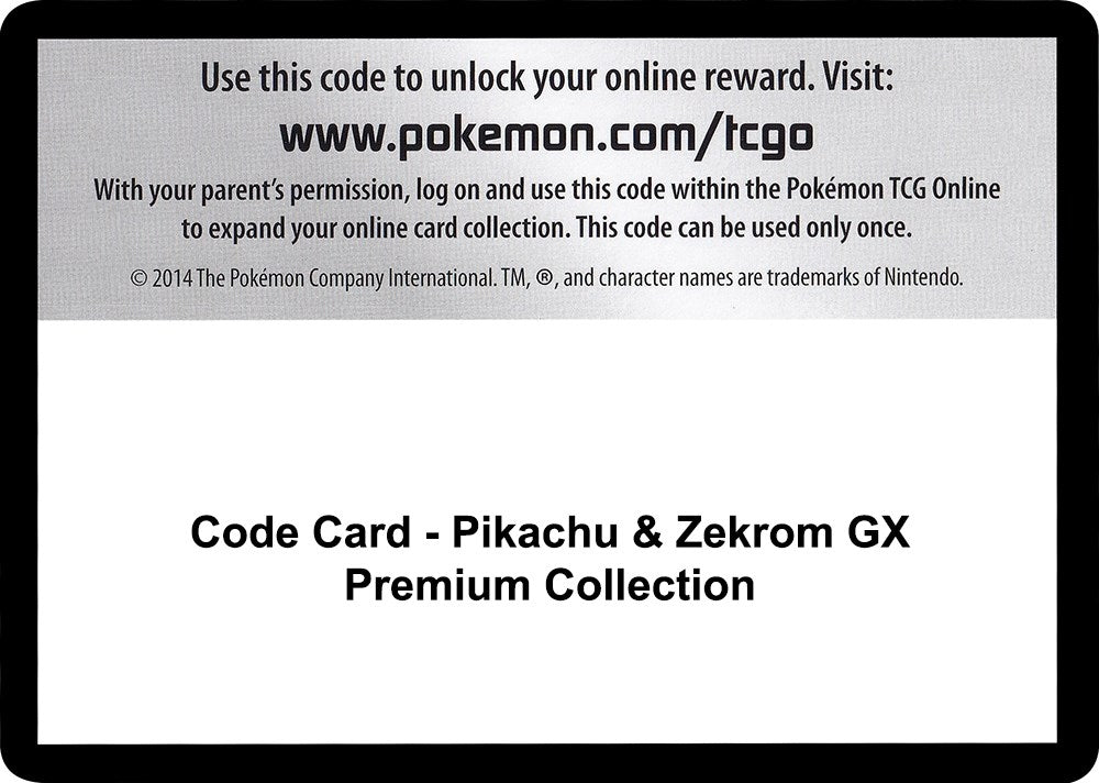 Image for Code Card - Pikachu & Zekrom GX Premium Collection (MCAP) - Pokemon