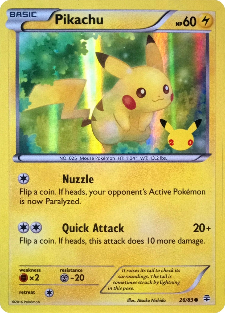 Image for Pikachu - 26/83 (20th Anniversary) (026/083) (MCAP) - Pokemon