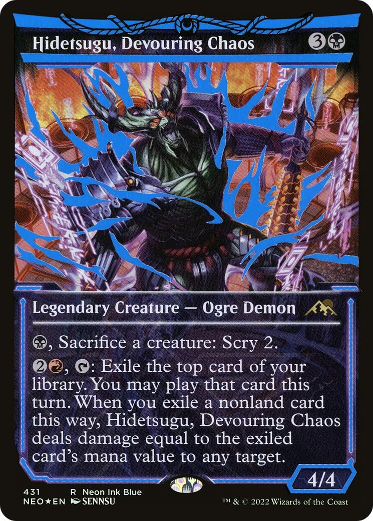Image for Hidetsugu, Devouring Chaos (Neon Blue) (431) - Magic: The Gathering