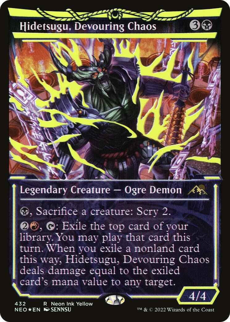 Image for Hidetsugu, Devouring Chaos (Neon Yellow) (WPN Exclusive) (432) - Magic: The Gathering