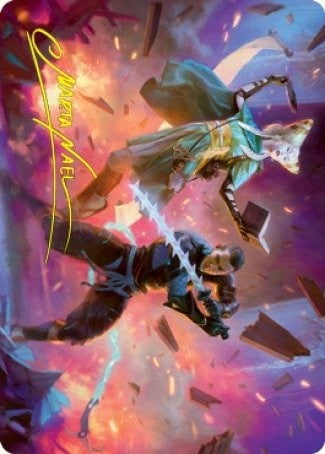 Image for Explosive Entry Art Card (Gold-Stamped Signature) (13) (ASNEO) - Magic: The Gathering