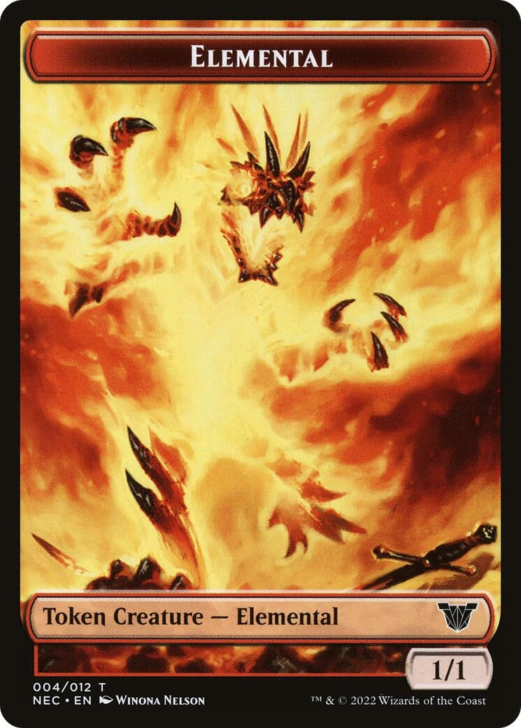 Image for Elemental // Spirit (009) Double-Sided Token (4 // 9) (NEC) - Magic: The Gathering