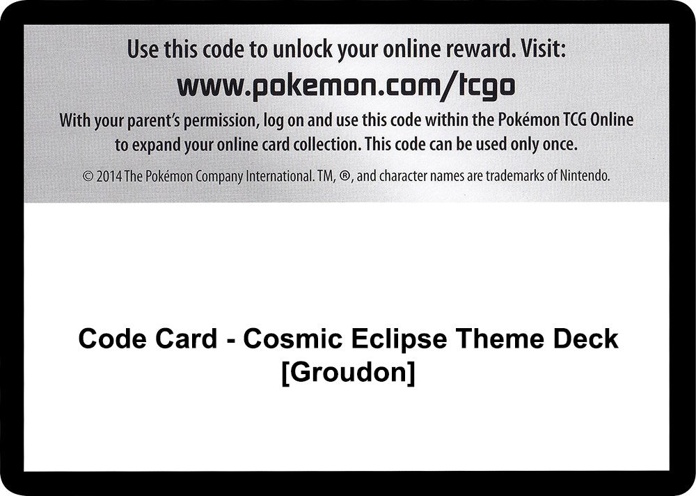 Image for Code Card - Cosmic Eclipse Theme Deck [Groudon] (SM12) - Pokemon