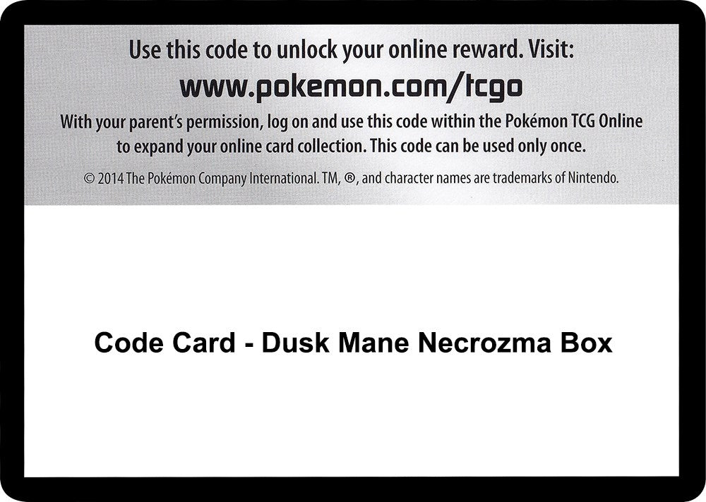 Image for Code Card - Dusk Mane Necrozma Box (SM06) - Pokemon