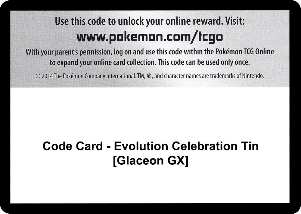Image for Code Card - Evolution Celebration Tin [Glaceon GX] (CES) - Pokemon