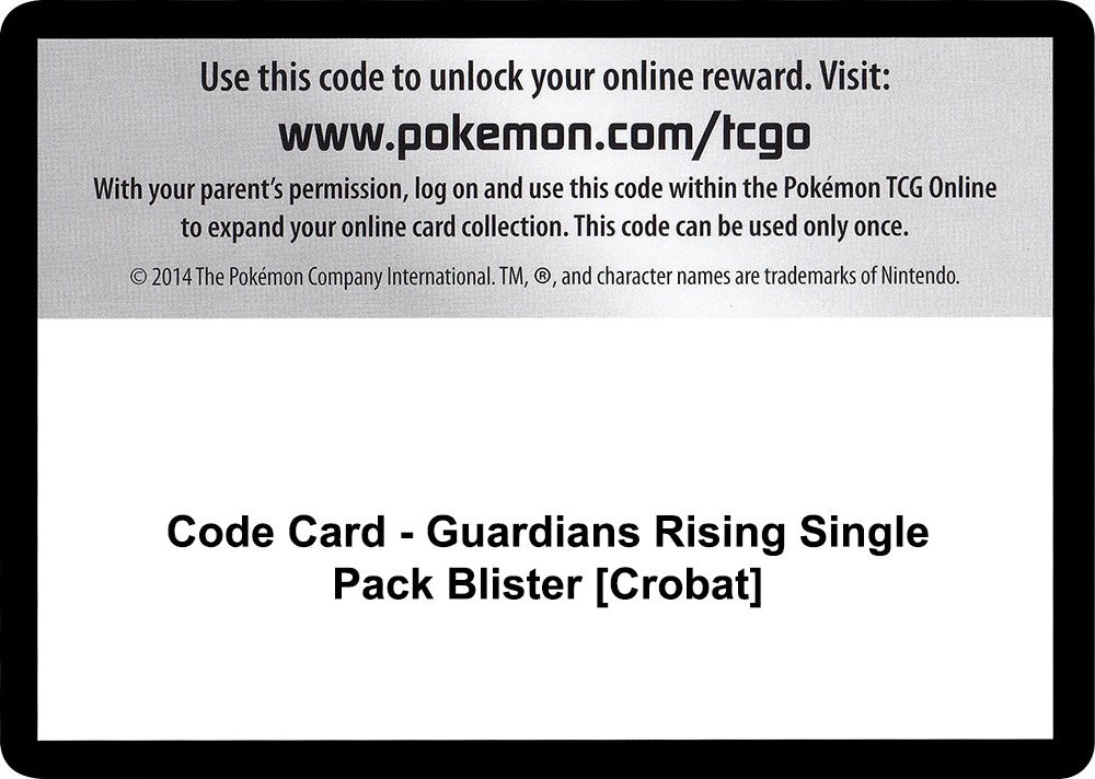 Image for Code Card - Guardians Rising Single Pack Blister [Crobat] (SM02) - Pokemon