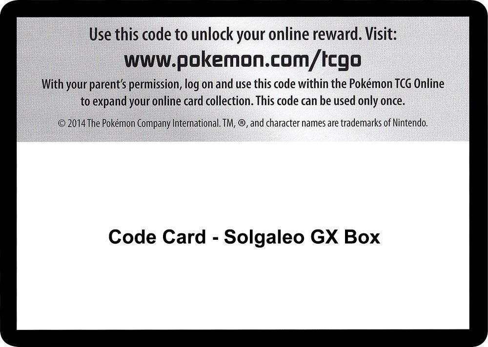 Image for Code Card - Solgaleo GX Box (CES) - Pokemon