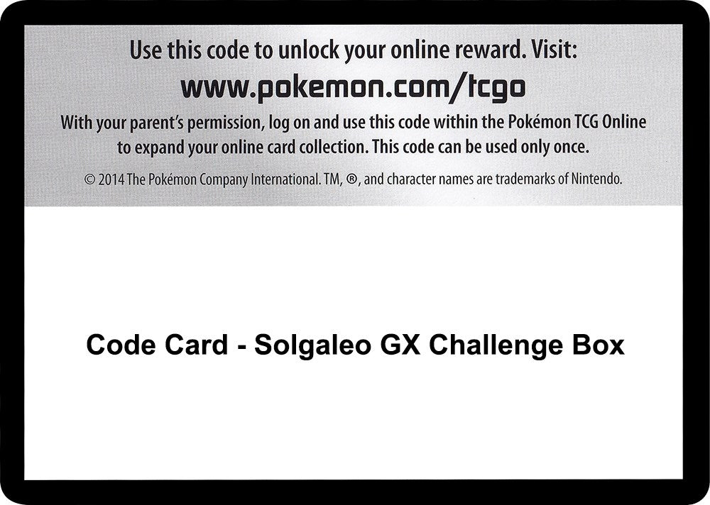 Image for Code Card - Solgaleo GX Challenge Box (CES) - Pokemon