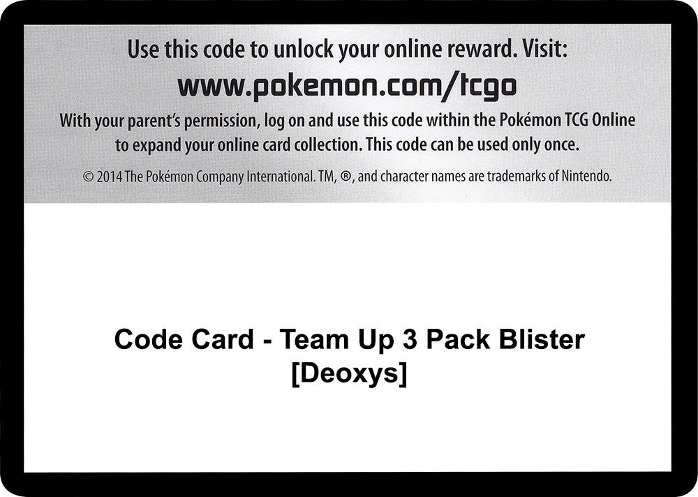Image for Code Card - Team Up 3 Pack Blister [Deoxys] (SM9) - Pokemon