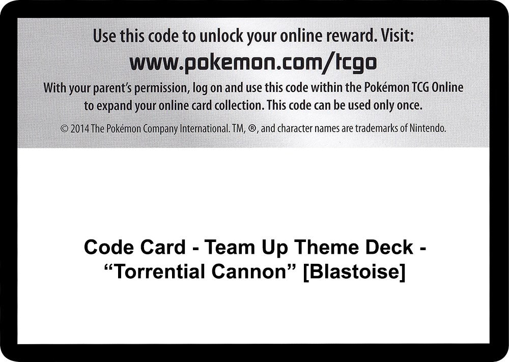 Image for Code Card - Team Up Theme Deck - "Torrential Cannon" [Blastoise] (SM9) - Pokemon