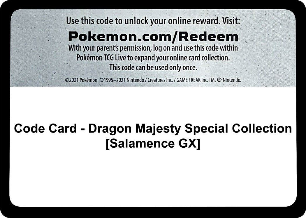 Image for Code Card - Dragon Majesty Special Collection [Salamence GX] (DRM) - Pokemon