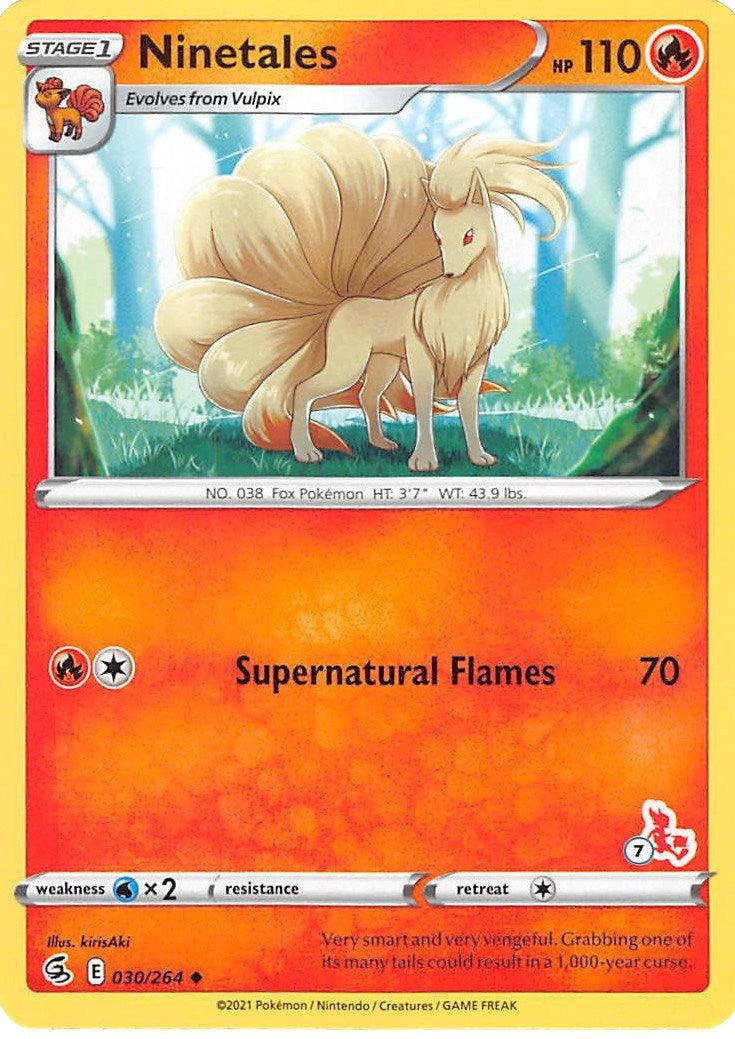 Image for Ninetales - 030/264 (#7 Cinderace Stamped) (030/264) (BA22) - Pokemon
