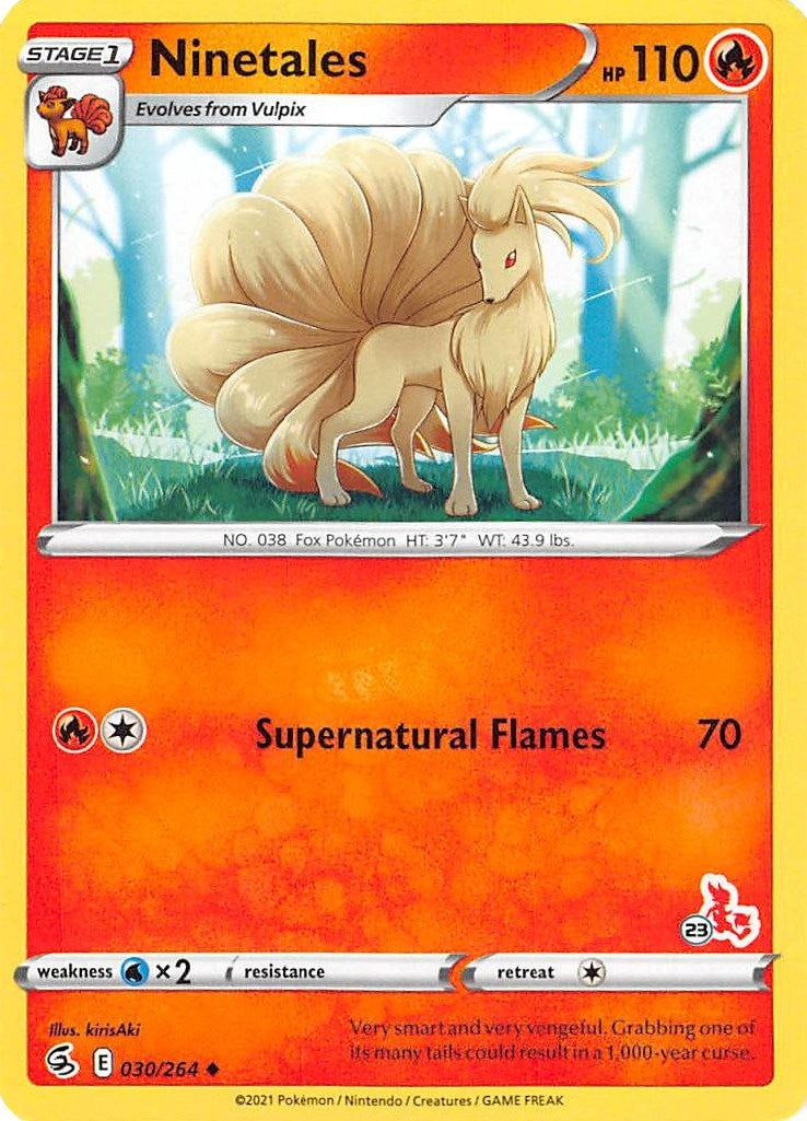 Image for Ninetales - 030/264 (#23 Cinderace Stamped) (030/264) (BA22) - Pokemon