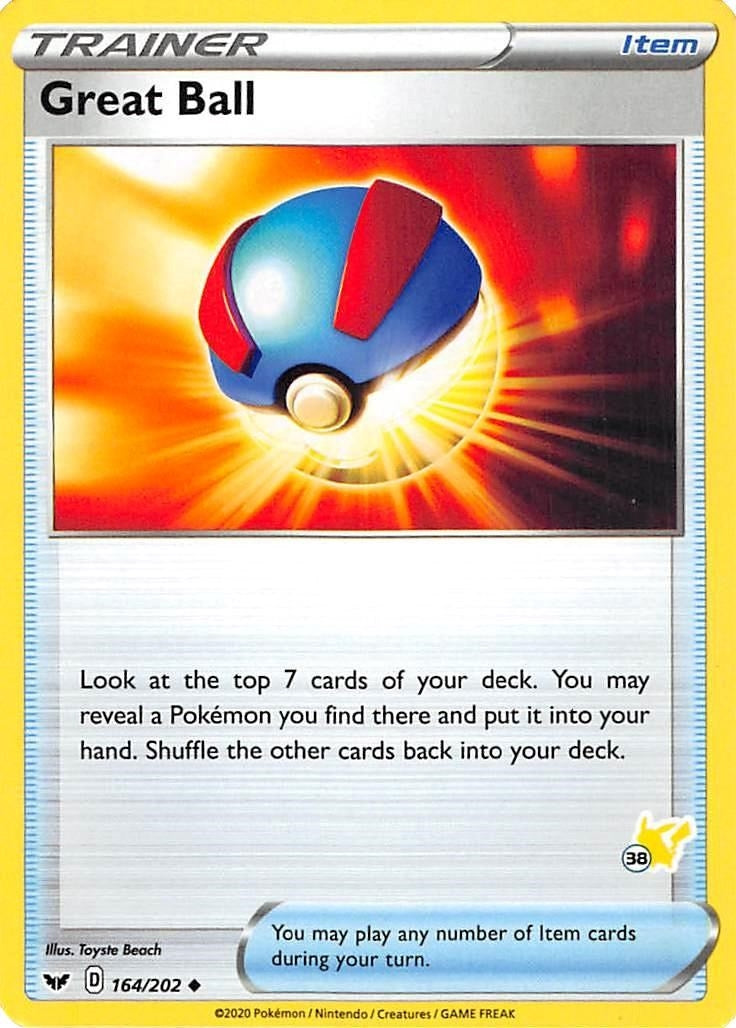 Image for Great Ball - 164/202 (#38 Pikachu Stamped) (164/202) (BA22) - Pokemon