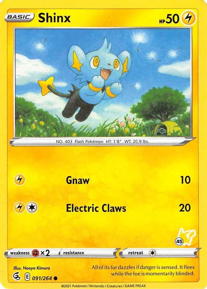 Image for Shinx - 091/264 (#45 Pikachu Stamped) (091/264) (BA22) - Pokemon