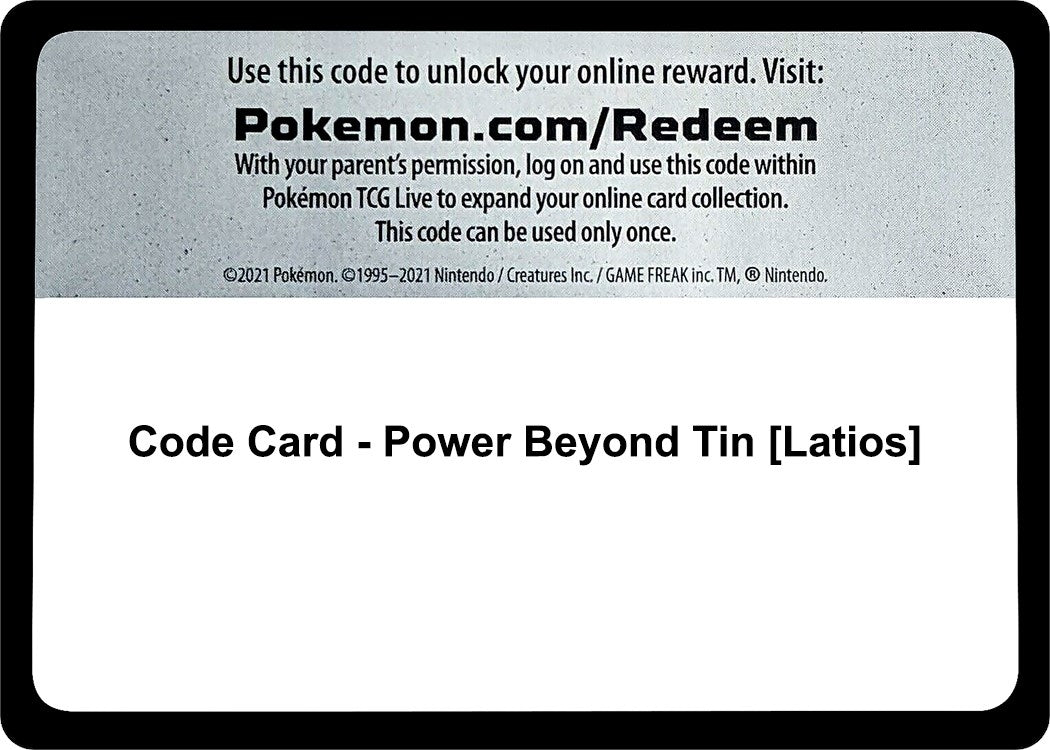 Image for Code Card - Power Beyond Tin [Latios] (MCAP) - Pokemon