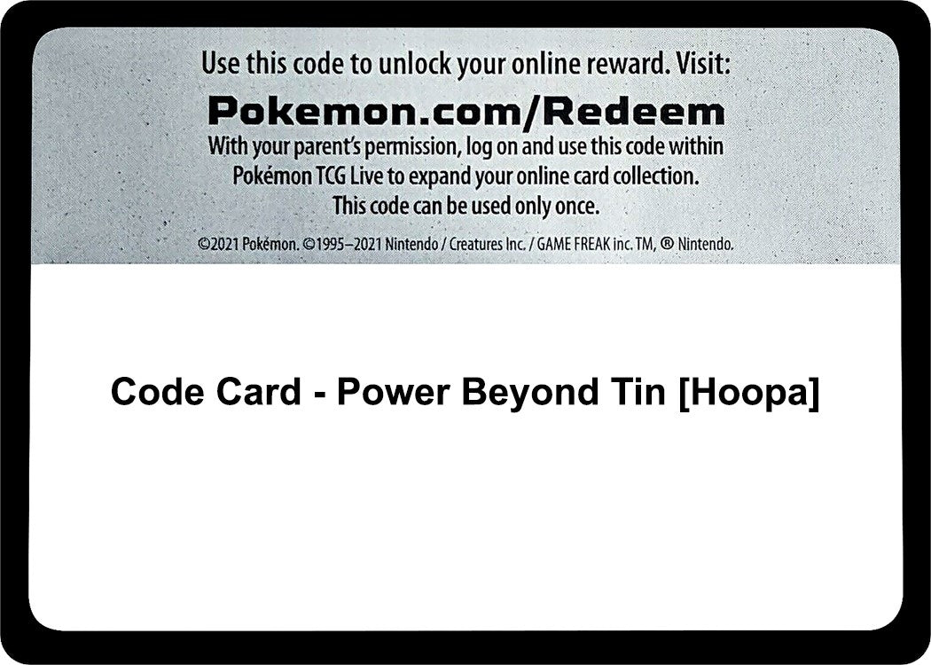 Image for Code Card - Power Beyond Tin [Hoopa] (MCAP) - Pokemon