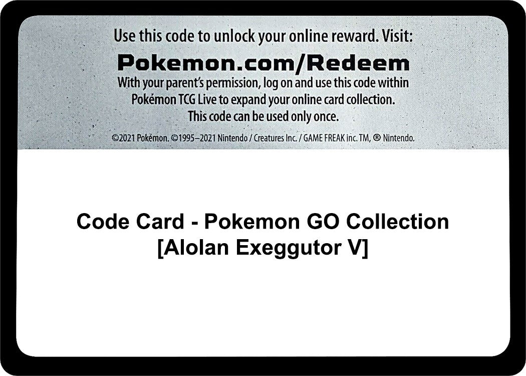 Image for Code Card - Pokemon GO Collection [Alolan Exeggutor V] (PGO) - Pokemon