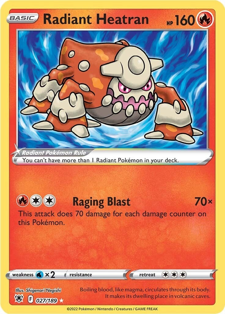 Image for Radiant Heatran (027/189) (SWSH10) - Pokemon