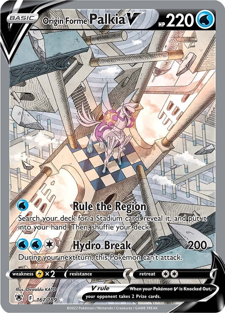 Image for Origin Forme Palkia V (Alternate Full Art) (167/189) (SWSH10) - Pokemon